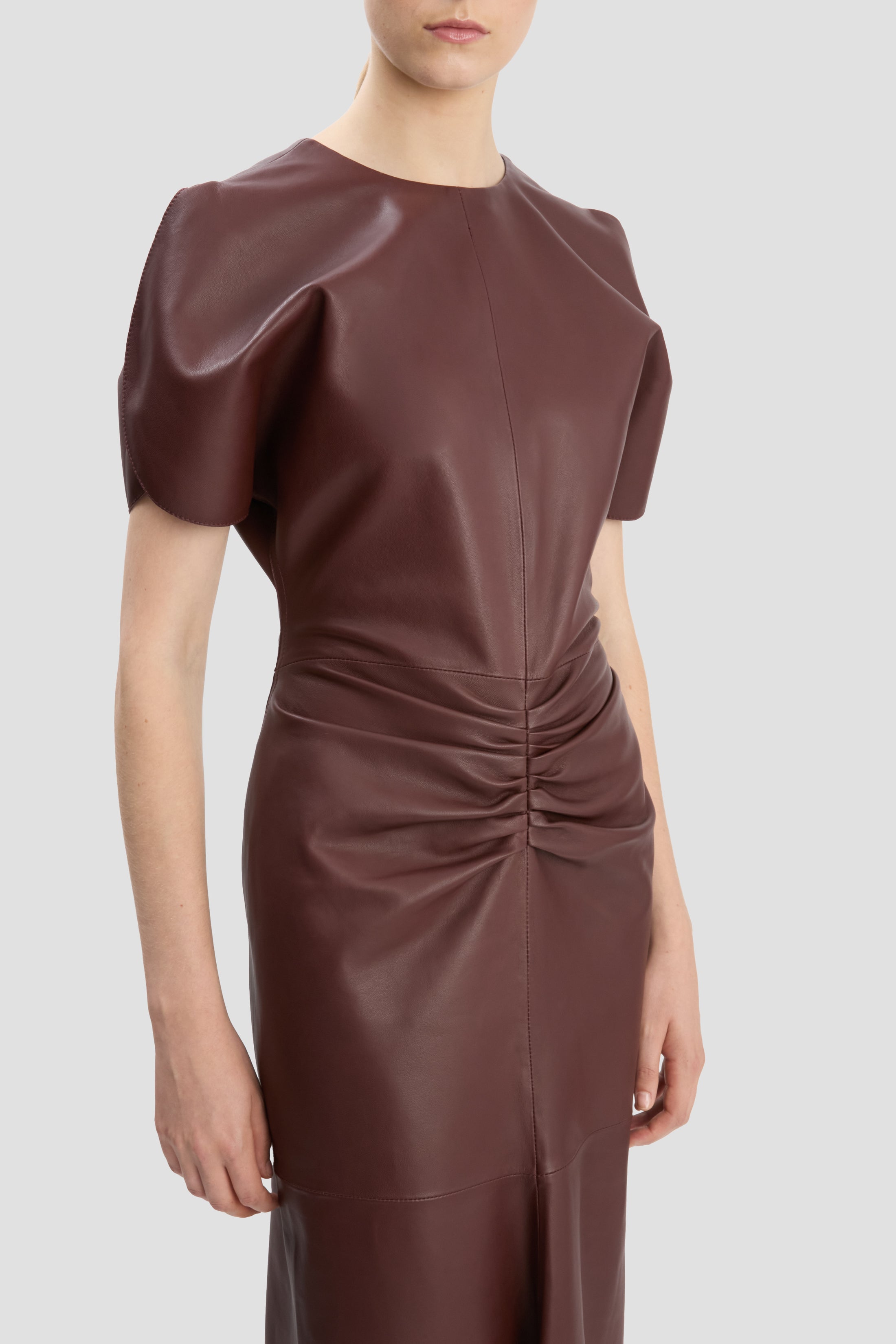 Bela Midi Dress In Burgundy