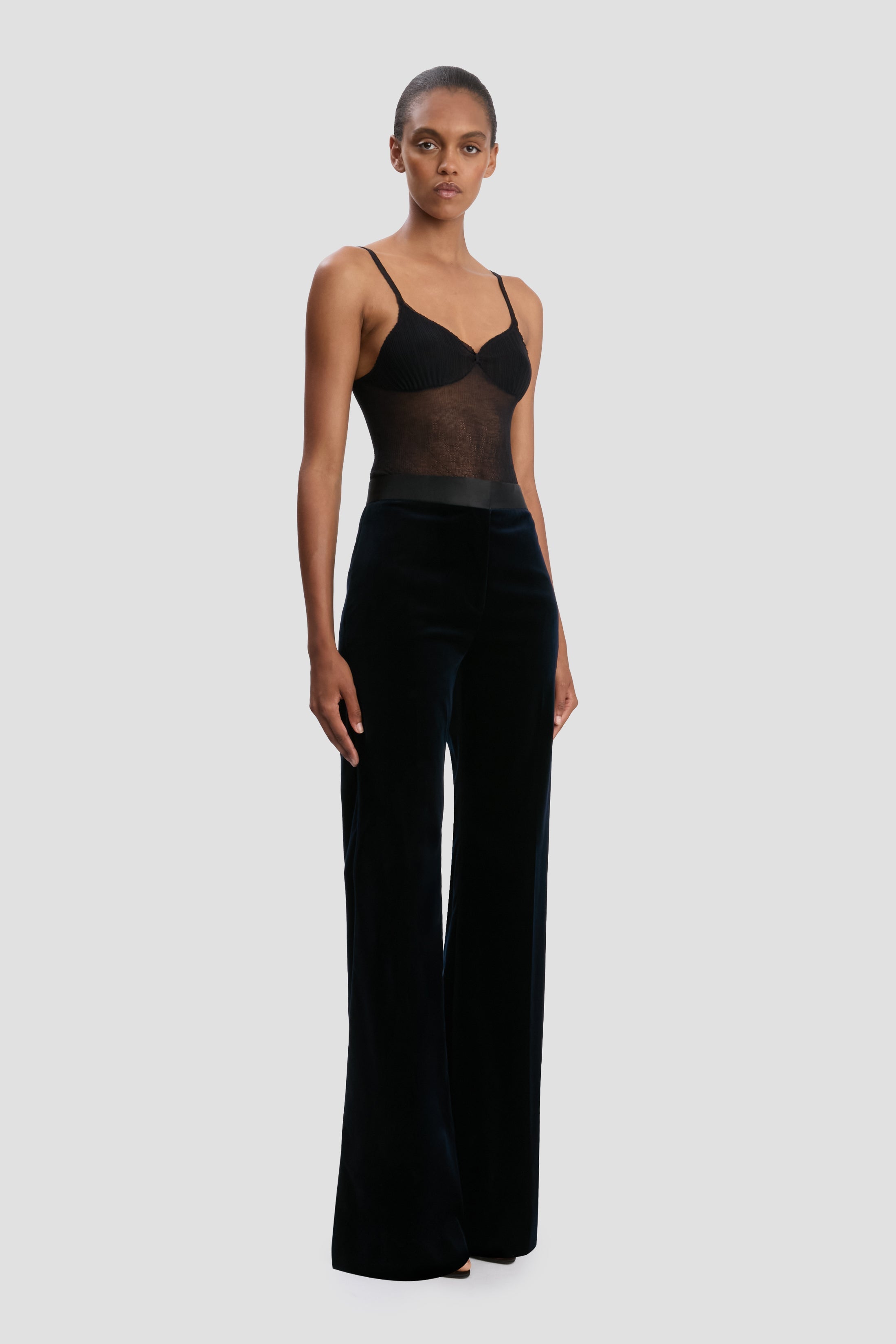 Alina Trouser In Midnight Velvet