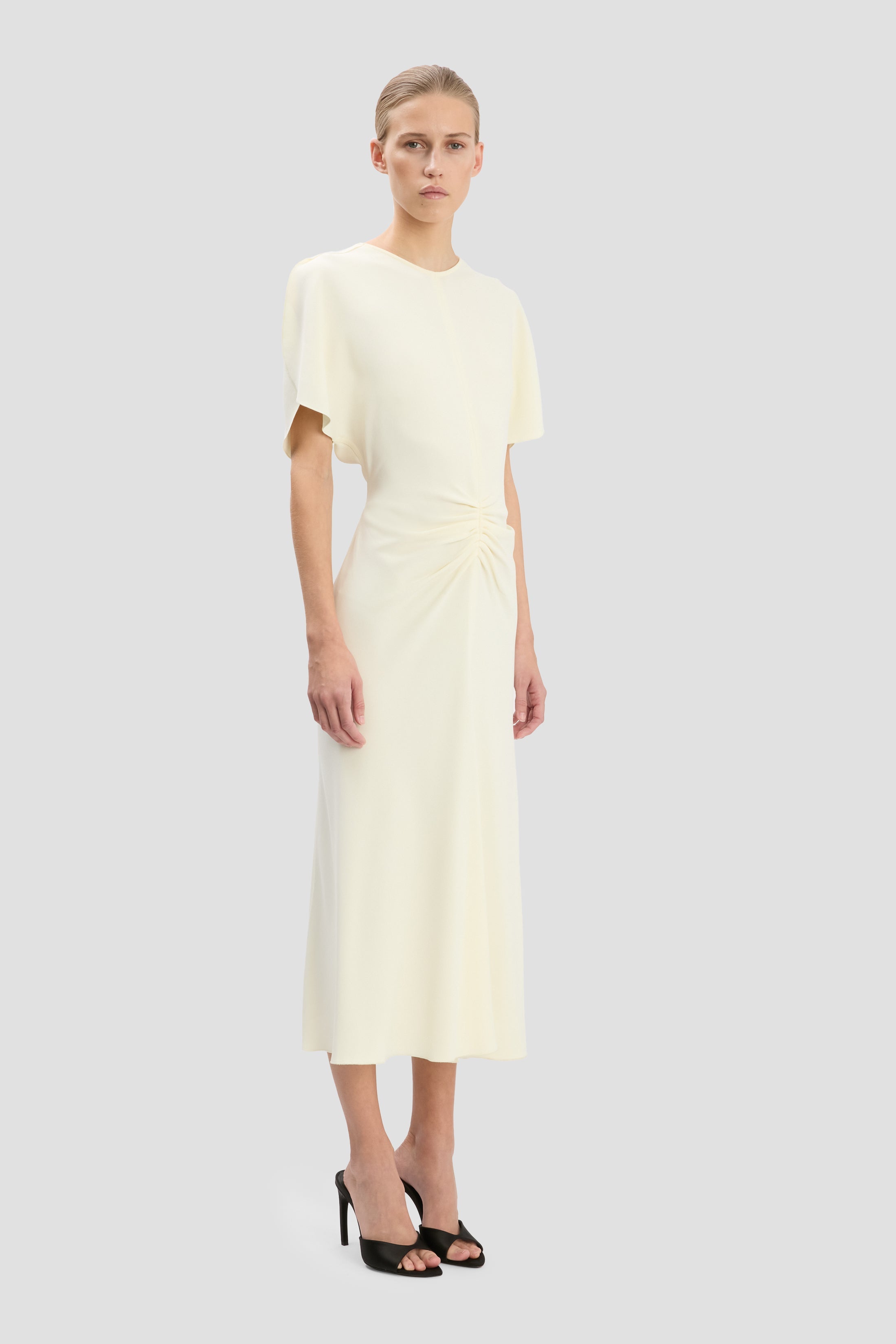 Bela Midi Dress In Bright Ivory