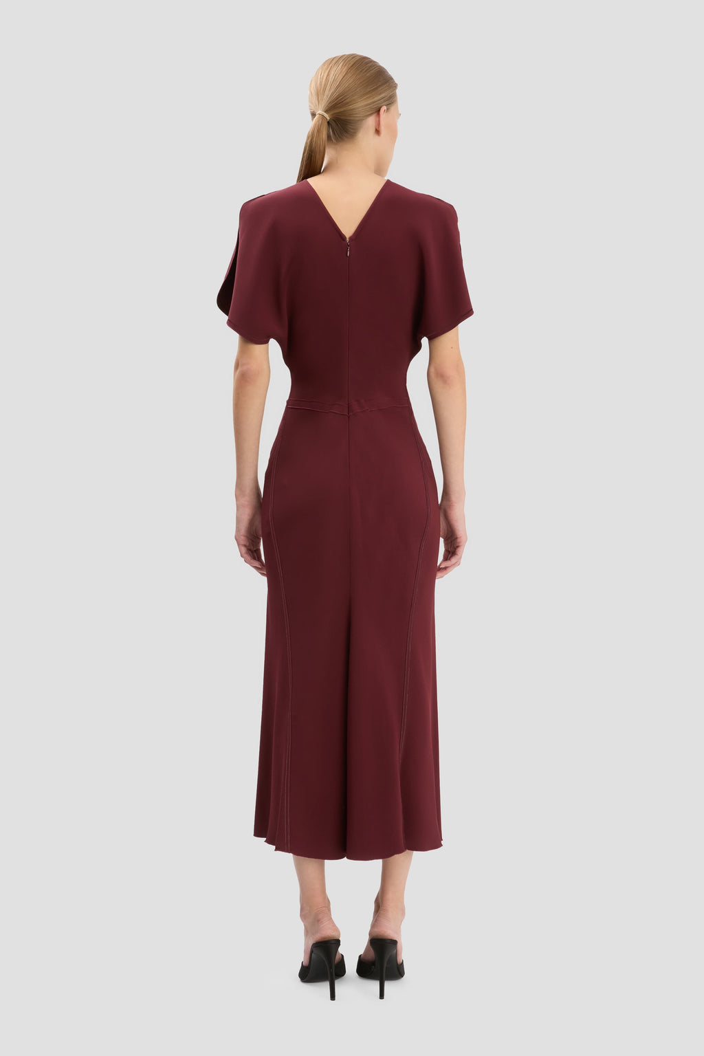 Bela Midi Dress In Burgundy