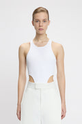 High Leg Bodysuit In White